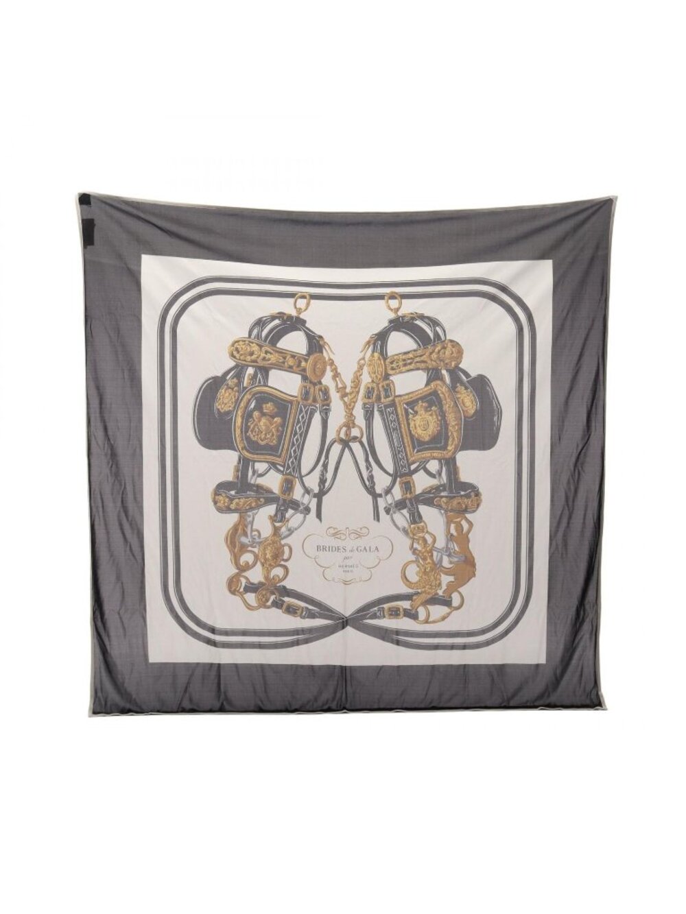 Hermes Scarf Carre 90 Brides de Gala Black Silk